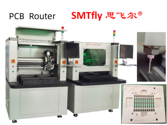 دستگاه روتر PCB با مبادله کننده دو طرفه و ابزار جدا کننده خودکار